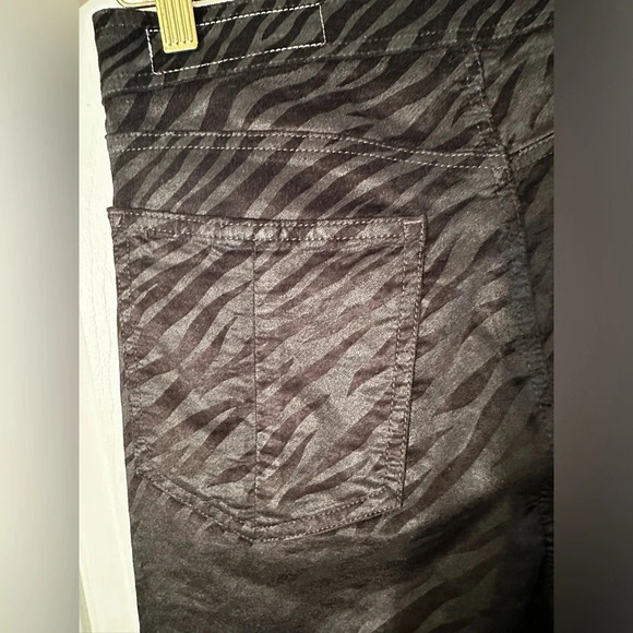 RAG & BONE Black Nina Zebra Stripe Skinny Ankle Jeans Sz 27 Exposed Zip Hi Rise - Picture 9 of 16